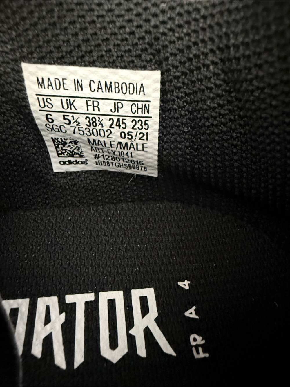 adidas Black and White Kids Soccer Cleats - Picture 5 of 6
